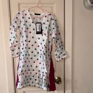 White Dress with Colorful Floral Pattern